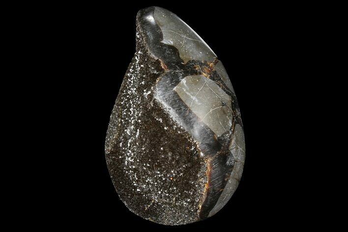 Bargain Septarian Dragon Egg Geode - Black Crystals #96013